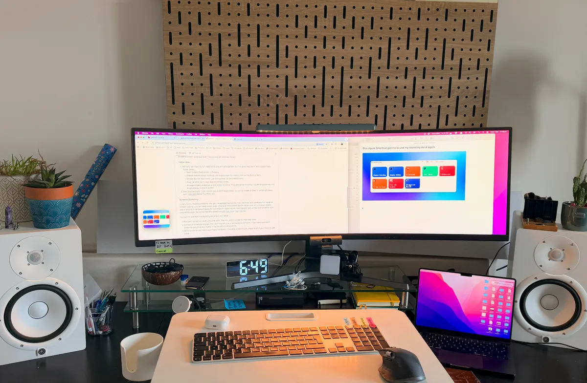 Apple shortcut to set custom display resolutions when working with a standing desk